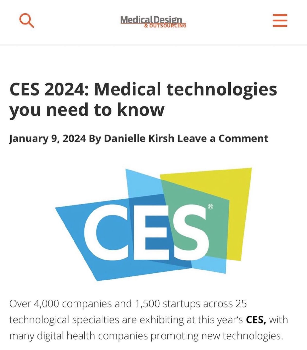 CES 2024: Medical Technologies